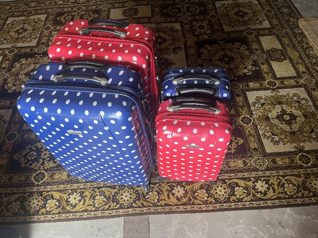Set van 4 valiezen (Platinium), Bijoux, Sacs & Beauté, Valises, Utilisé, Plastique souple, 70 cm ou plus, 45 à 55 cm, Clé, Poignée extensible