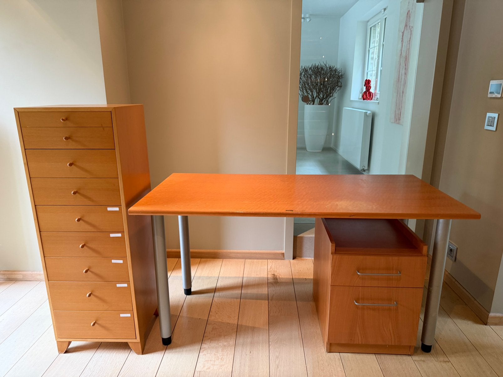 Meuble de bureau + petite armoire + grande armoire, Scandinave, Enlèvement, Bureau-armoire combiné, Plastique