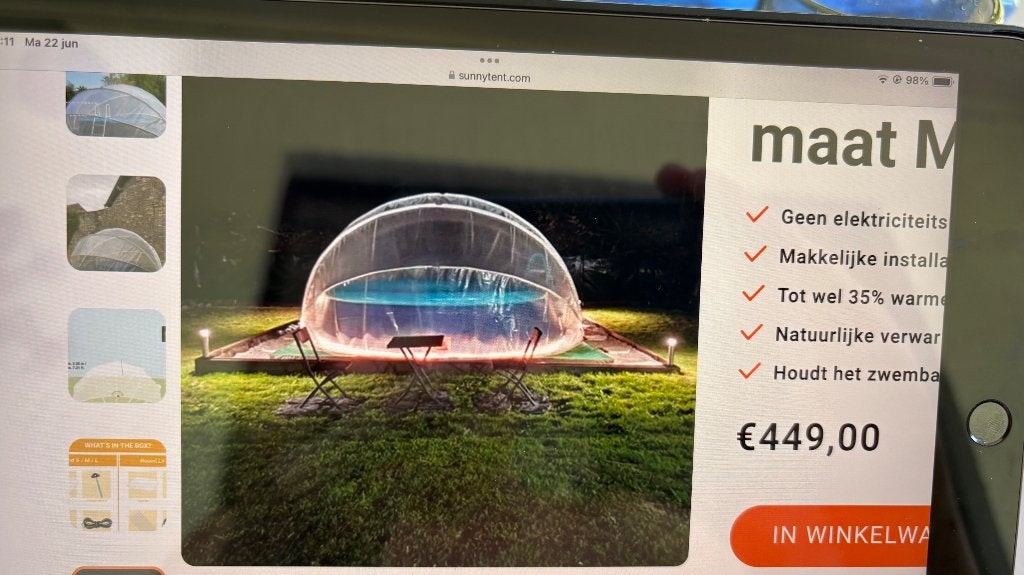 Sunnytent maat M, Tuin en Terras, Ophalen, Zo goed als nieuw, Rond