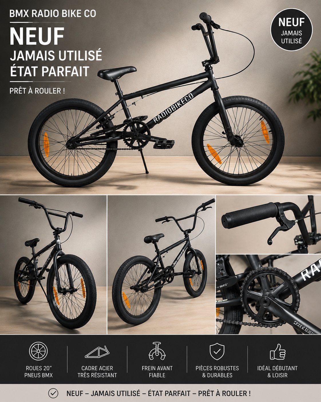 BMX RADIO BIKE CO – NEUF JAMAIS UTILISÉ, Vélos & Vélomoteurs, Vélos Pièces, Enlèvement, BMX, Cadre