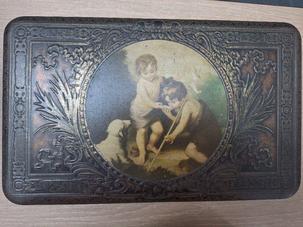 lithografisch blik “Biscuits Parein Belgium” – interbellum, Antiek en Kunst, Ophalen of Verzenden