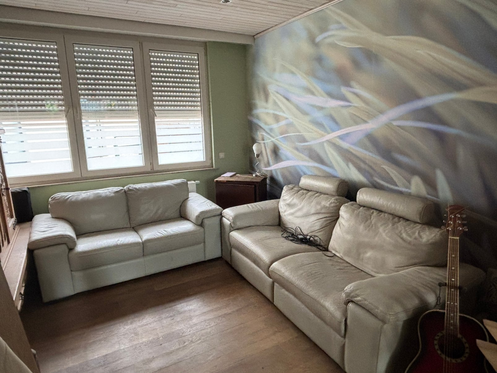 Lederen 2 en 3 zit met relax, Ophalen, Gebruikt, Leer, Modern relax
