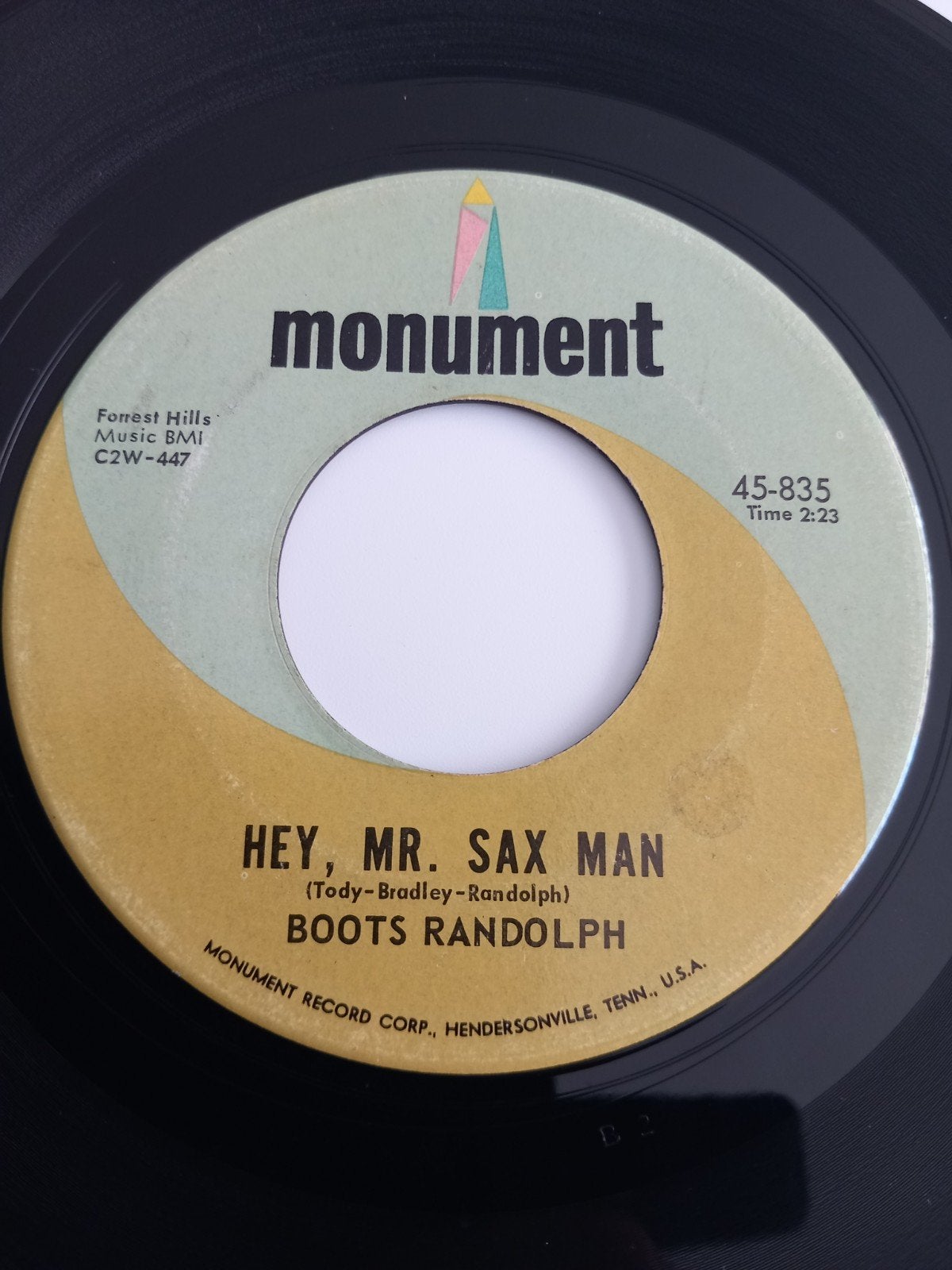 BOOTS RANDOLPH. HEY MR SAX MAN. POPCORN 60S USA 45T