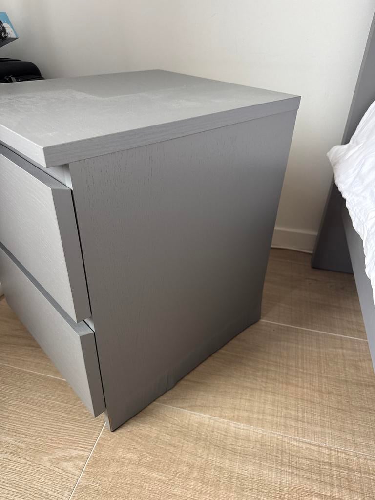 2 night tables Ikea gray, Ophalen, Gebruikt, Minder dan 45 cm, 55 tot 70 cm