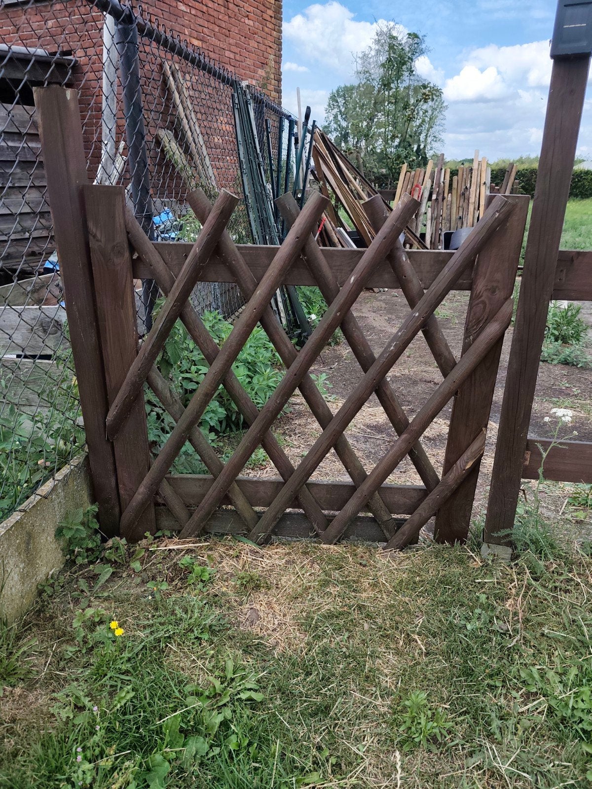 Houten poortje, Tuin en Terras, Ophalen, Gebruikt, Hout, Tuinhek