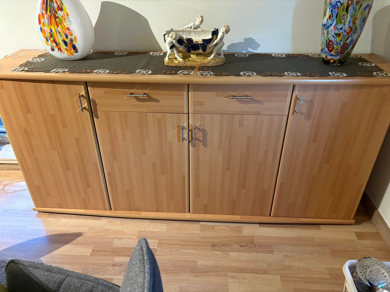 Dressoir - 4 deuren en 2 lades, Huis en Inrichting, Ophalen, Gebruikt, Met lade(s), 200 cm of meer