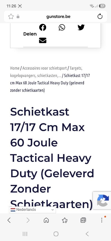 Nieuwe kogelvanger RAM heavy duty 60 joule, Ophalen, Nieuw