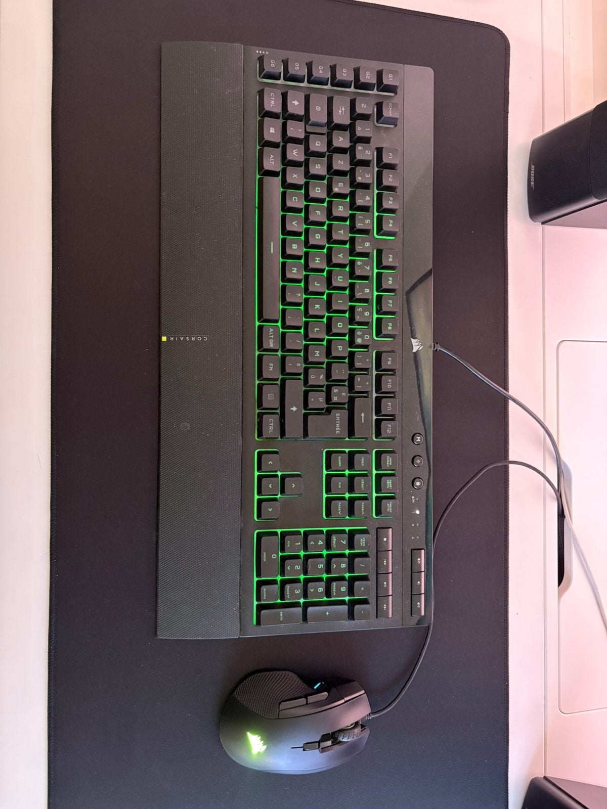 Corsair toetsenbord + muis, Computers en Software, Toetsenborden, Gebruikt, Azerty, Bedraad, Gaming toetsenbord, Ophalen