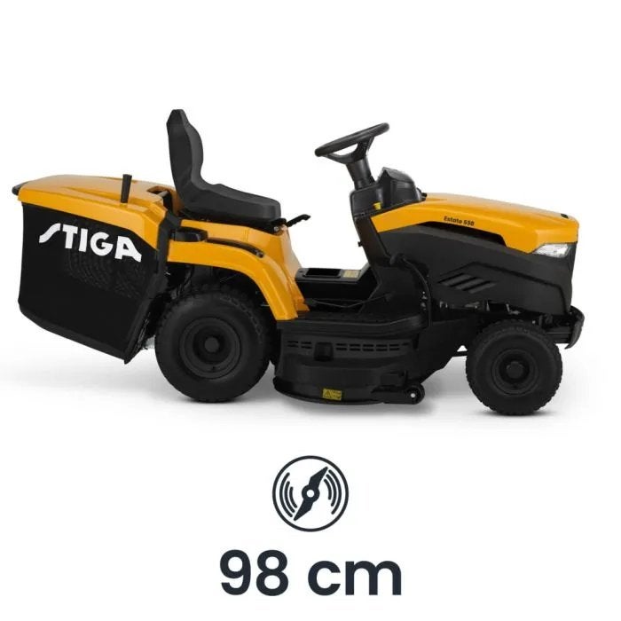 Stiga Estate 598 zitmaaier nieuw toonzaalmodel, Enlèvement, Comme neuf, Bac de ramassage