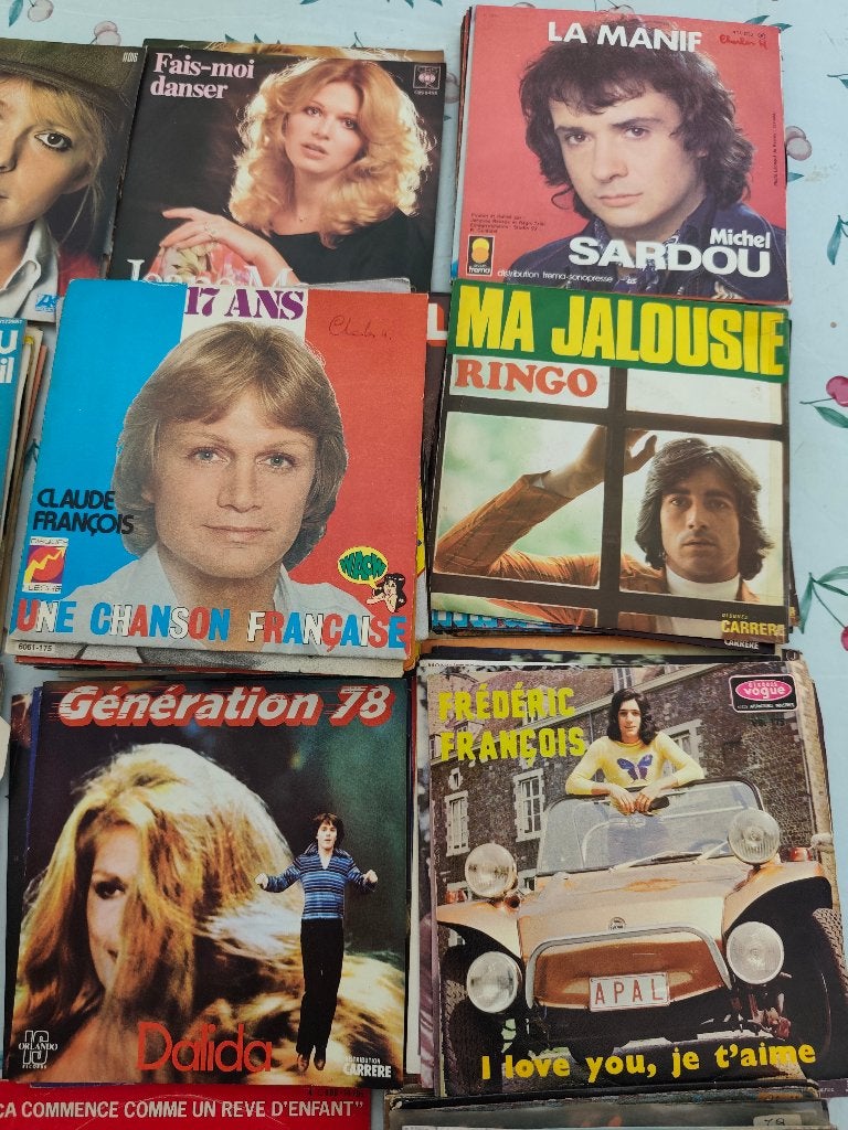 Franse singles, Cd's en Dvd's, Vinyl Singles, Zo goed als nieuw, Wereldmuziek, Beschermende buitenhoes, Ophalen