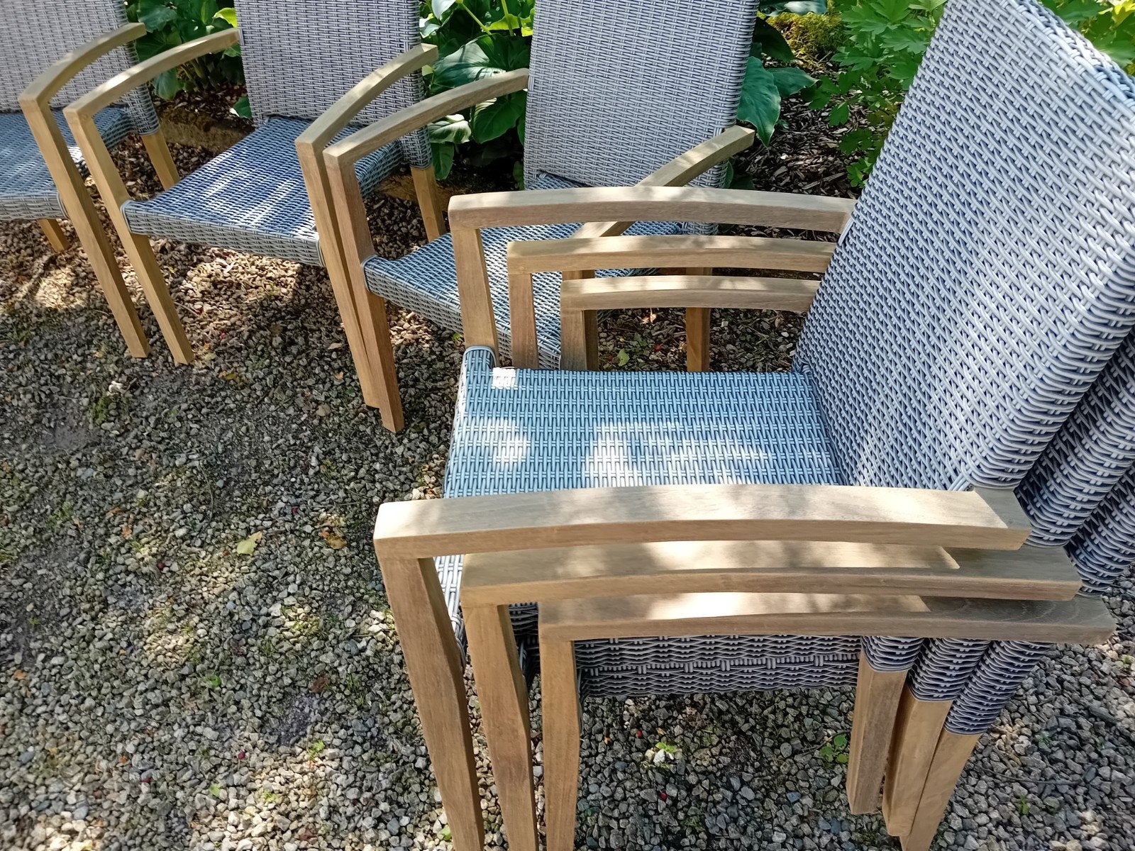 6 tuinstoelen, Ophalen, Wicker, Stapelbaar