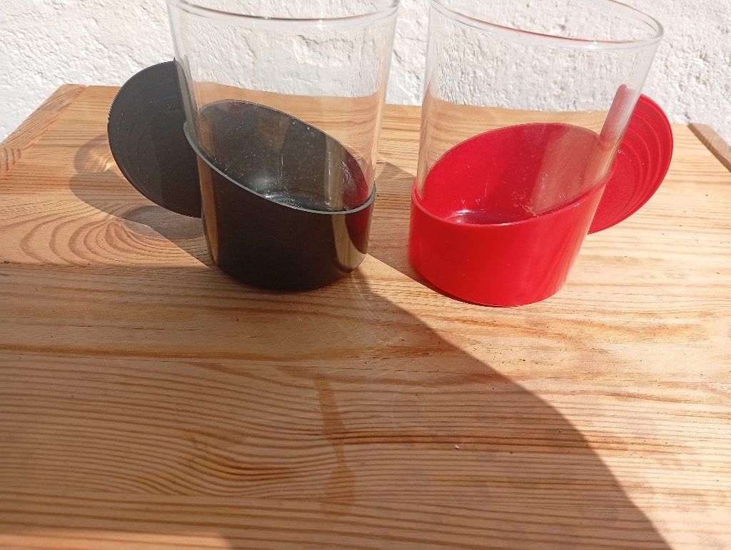 COMBI Vintage Space Age 1970 Glazen/Kopjes - Set van 2, Verzamelen, Ophalen
