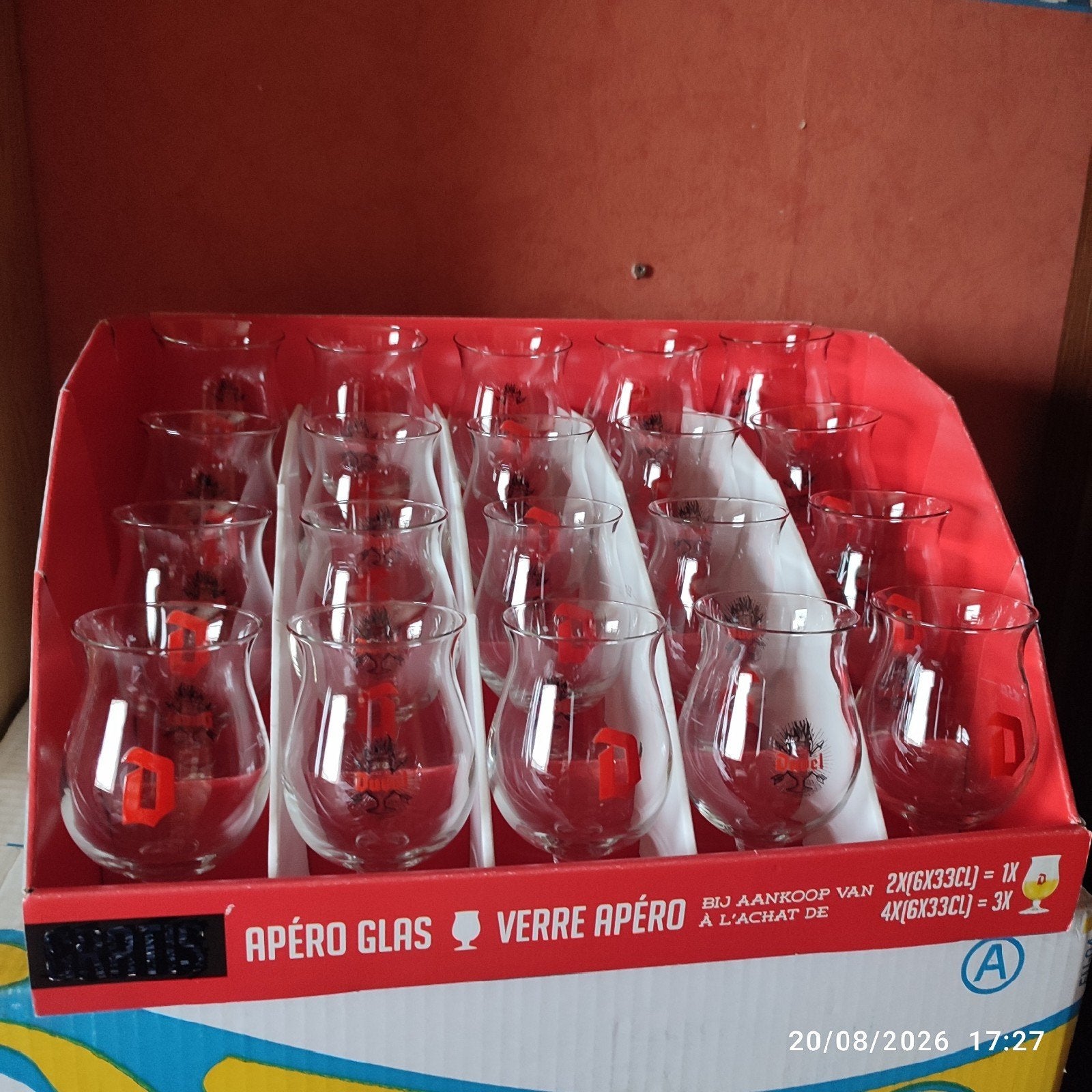 20 verres à dégustation DUVEL ., Enlèvement, Neuf, Verre ou Verres, Duvel