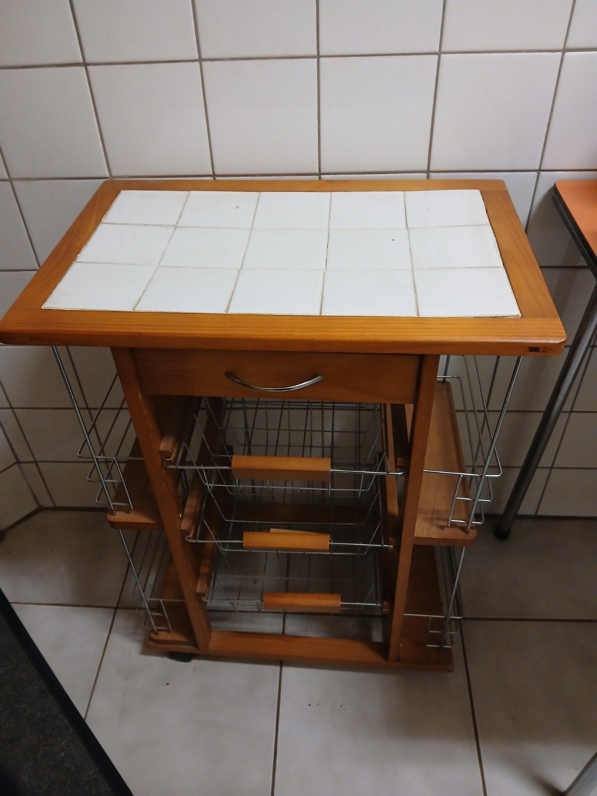keukentrolley, Ophalen, Gebruikt, Bruin, 50 tot 100 cm