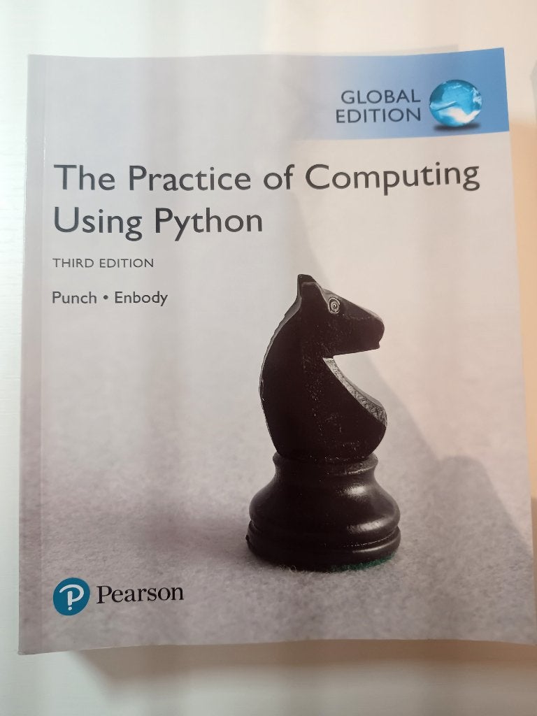 The Practice of Computing Using Python, Neuf, Pearson, Langage de programmation ou Théorie, Enlèvement