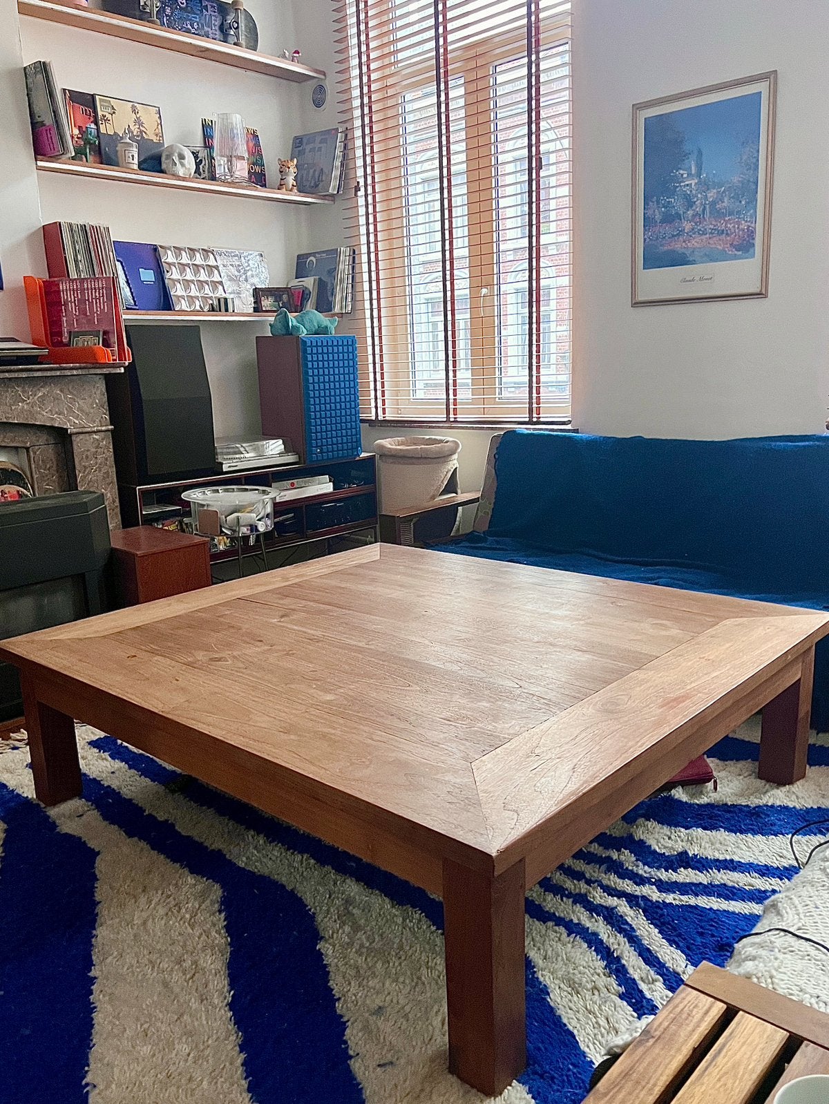 Grande Table Basse en Teck, Maison & Meubles, Enlèvement, Comme neuf
