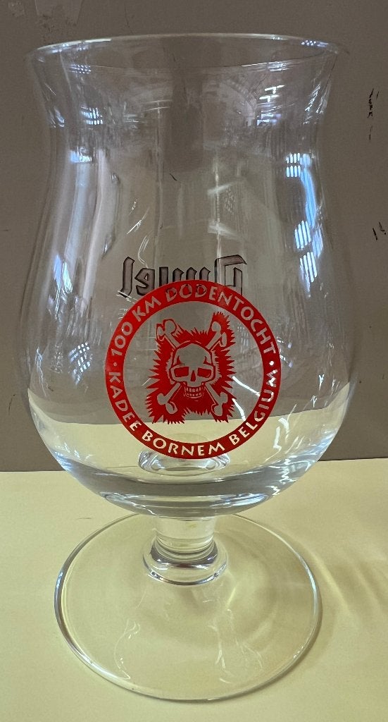 Duvel - Dodentocht 1999 - Red Skull  - Kadee Bornem - NP, Verzamelen, Ophalen of Verzenden, Gebruikt, Glas of Glazen, Duvel