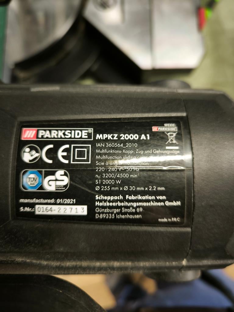 Parkside verstekzaag, Doe-het-zelf en Bouw, Ophalen, Afkortzaag, 30 tot 70 mm, 1200 watt of meer