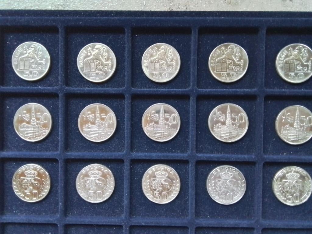 15 munten van 50 frank, Ophalen of Verzenden, Zilver, Zilver