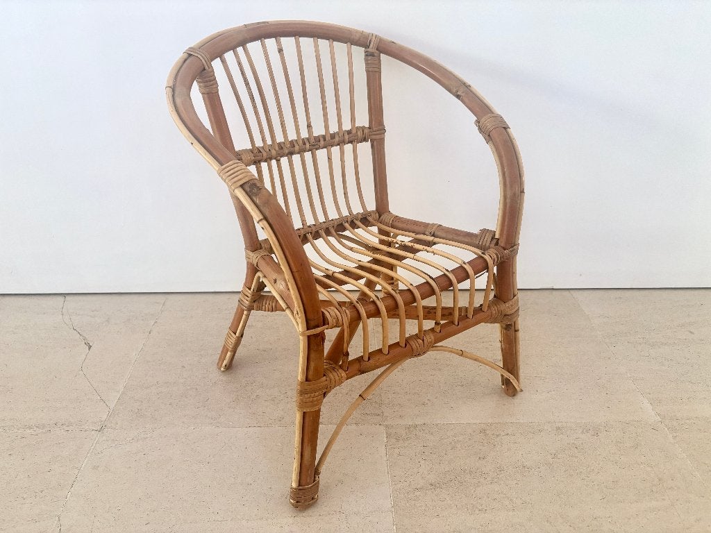 Vintage rotan kinderstoeltje, Kinderen en Baby's, Kinderkamer | Tafels en Stoelen, Ophalen of Verzenden, Zo goed als nieuw, Stoel(en)