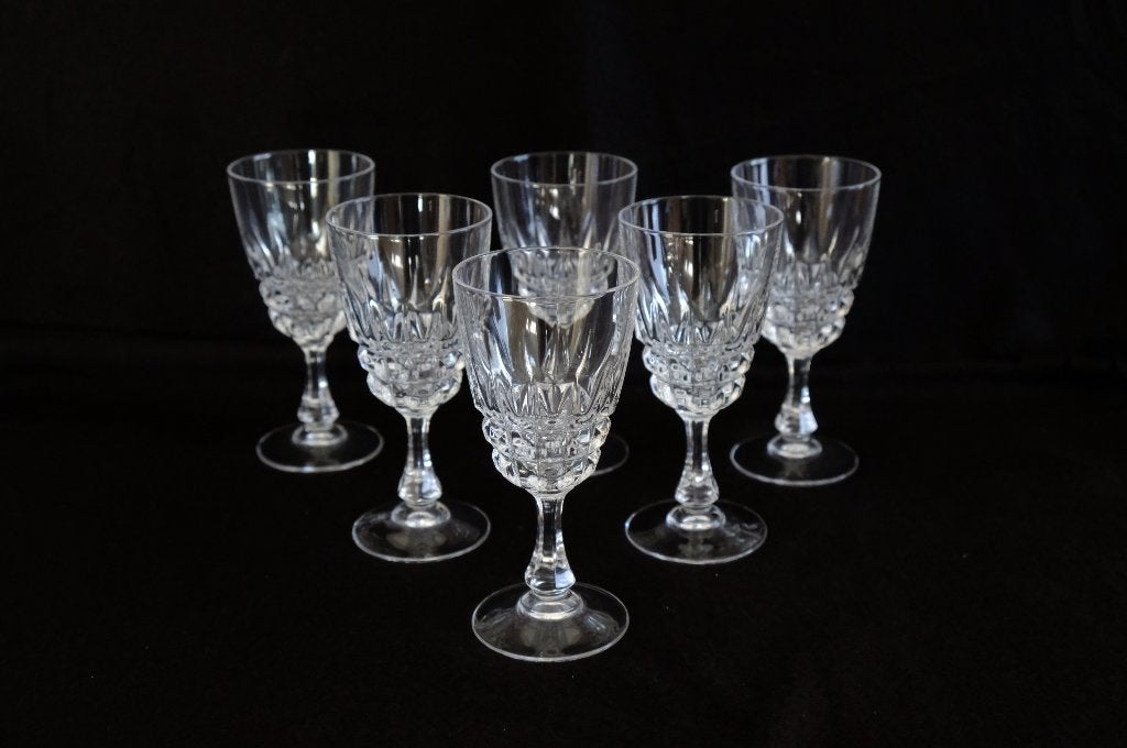 6 witte wijnglazen Cristal d'Arques, Antiek en Kunst, Ophalen of Verzenden