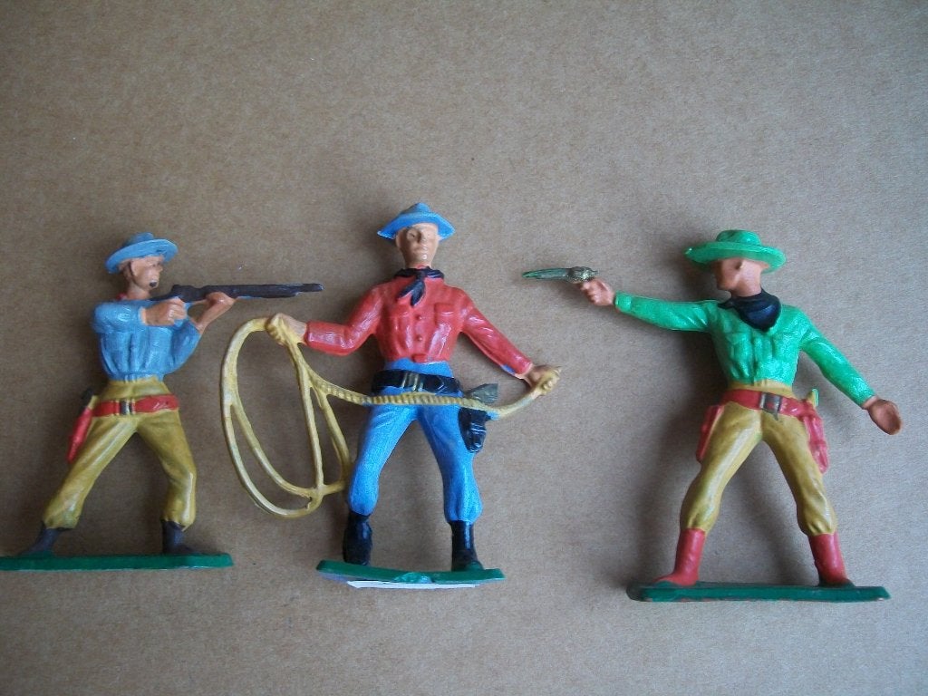 figurines originales Starlux Cowboy (échelle 1/32) années 70, Enlèvement ou Envoi, Utilisé