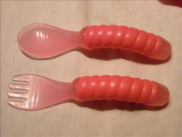 Roos bestek voor peuters, Kinderen en Baby's, Ophalen of Verzenden, Zo goed als nieuw