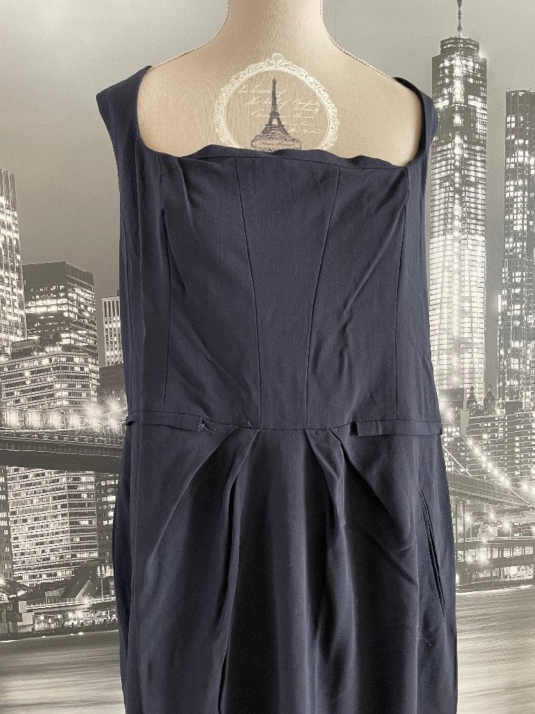 mooie blauwe jurk kleed - merk Scapa - 42/44, Kleding | Dames, Scapa, Maat 42/44 (L), Zo goed als nieuw, Onder de knie