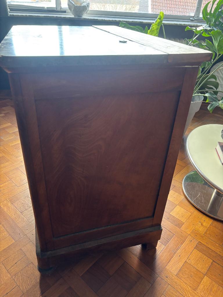 Vintage commode – massief hout & marmer – mooie patine, Antiek en Kunst, Ophalen
