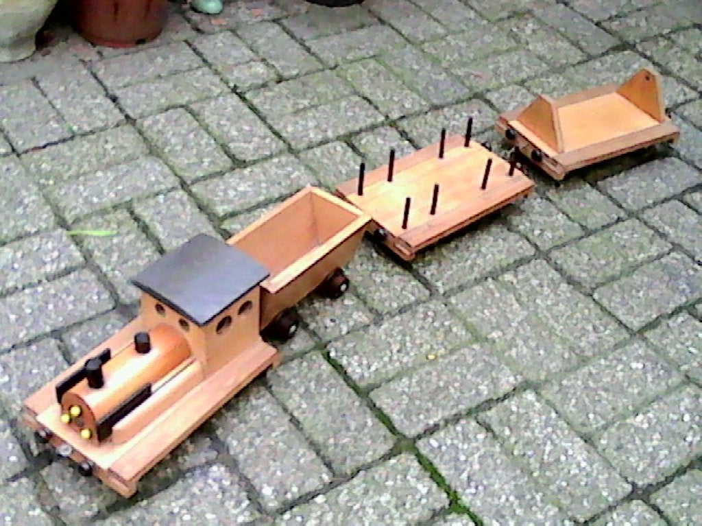 Houten trein, Ophalen, Gebruikt, Duw- of Trekspeelgoed