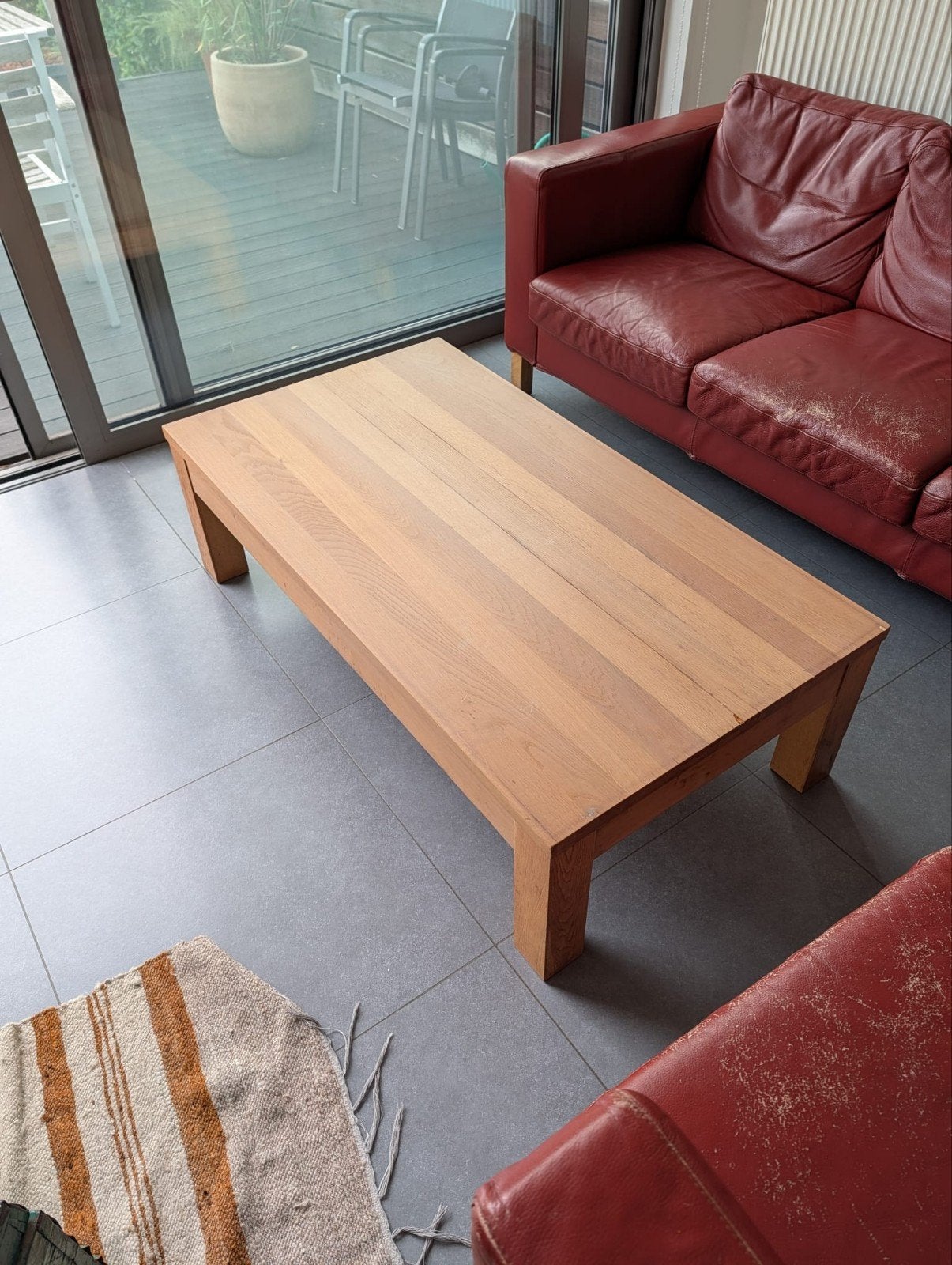 Table basse en chêne – 130  70  38 cm, Maison & Meubles, Enlèvement