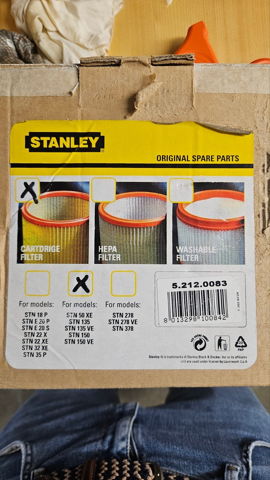 Filtre à cartouche Stanley, Bricolage & Construction, Enlèvement