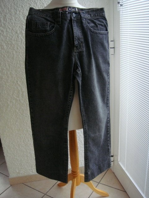 Jeans noir. Marque: "Jinglers". Taille 32/32, Envoi, Porté, Noir, JINGLERS 03".