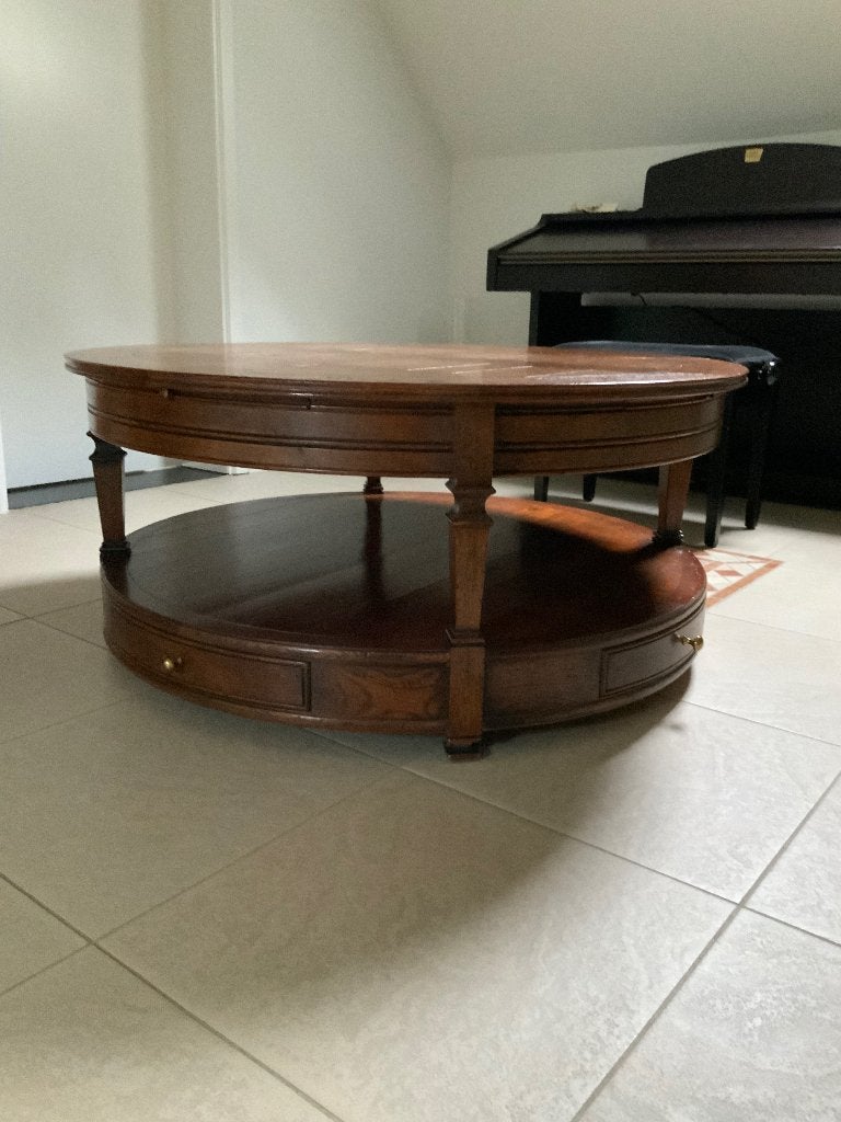 Mooie klassieke houten salontafel, 50 – 75, Klassiek, Rond, Comme neuf