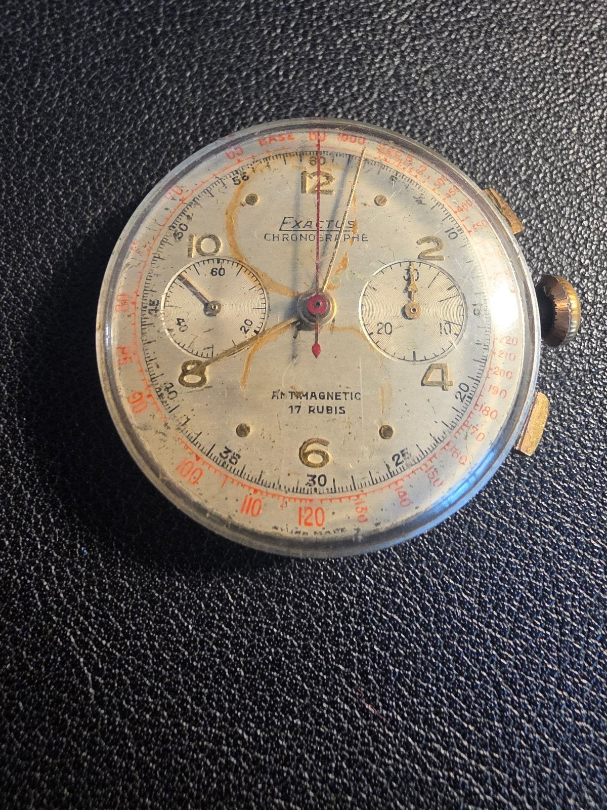 Vintage Swiss Exactus Chronograph Movement - 17 Jewels - For, Enlèvement