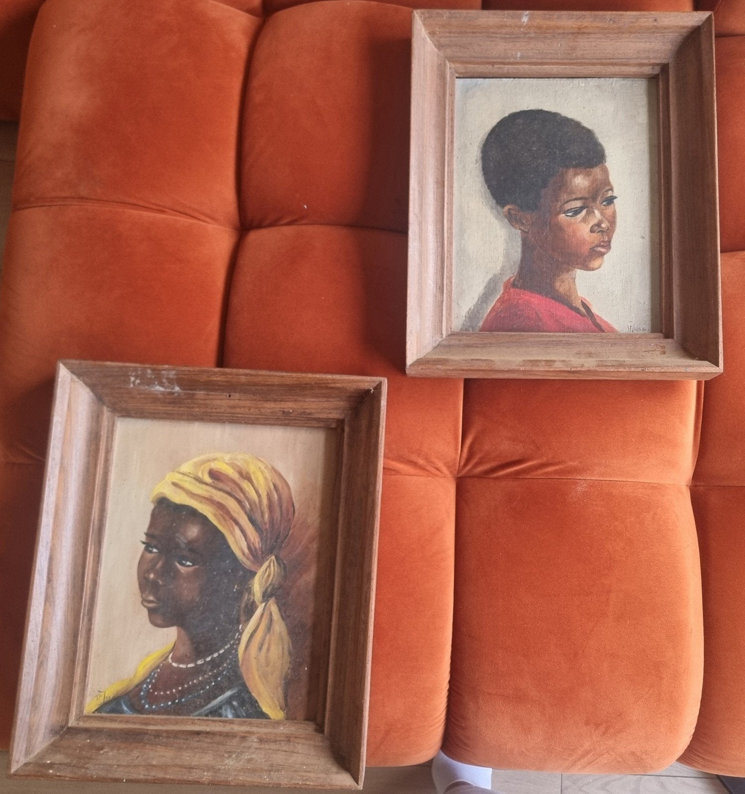 Paire de tableaux anciens – Portraits africains – Peintures, Antiquités & Art, Antiquités | Accessoires de maison, Enlèvement ou Envoi
