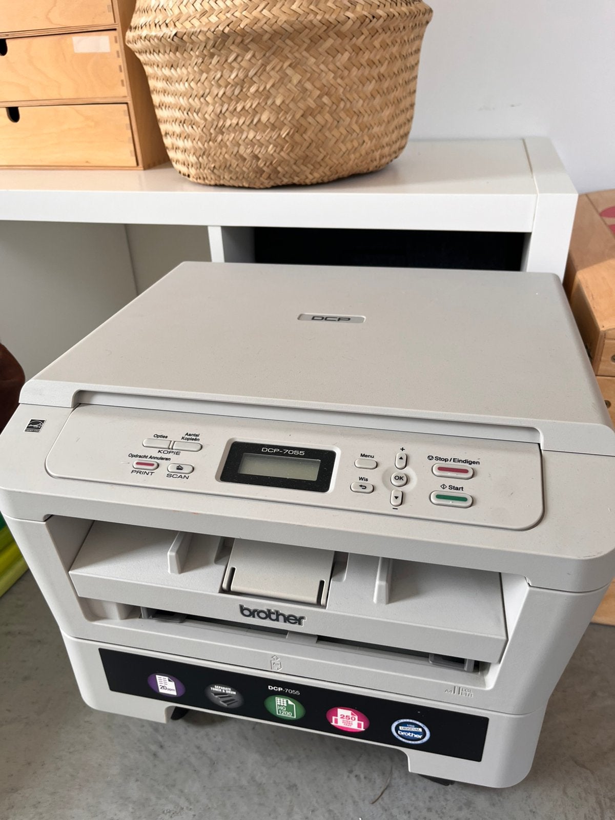 Brother DCP-7055: laserprinter/ scanner / kopieerapparaat, Computers en Software, Printers, Ophalen, Zo goed als nieuw, Laserprinter