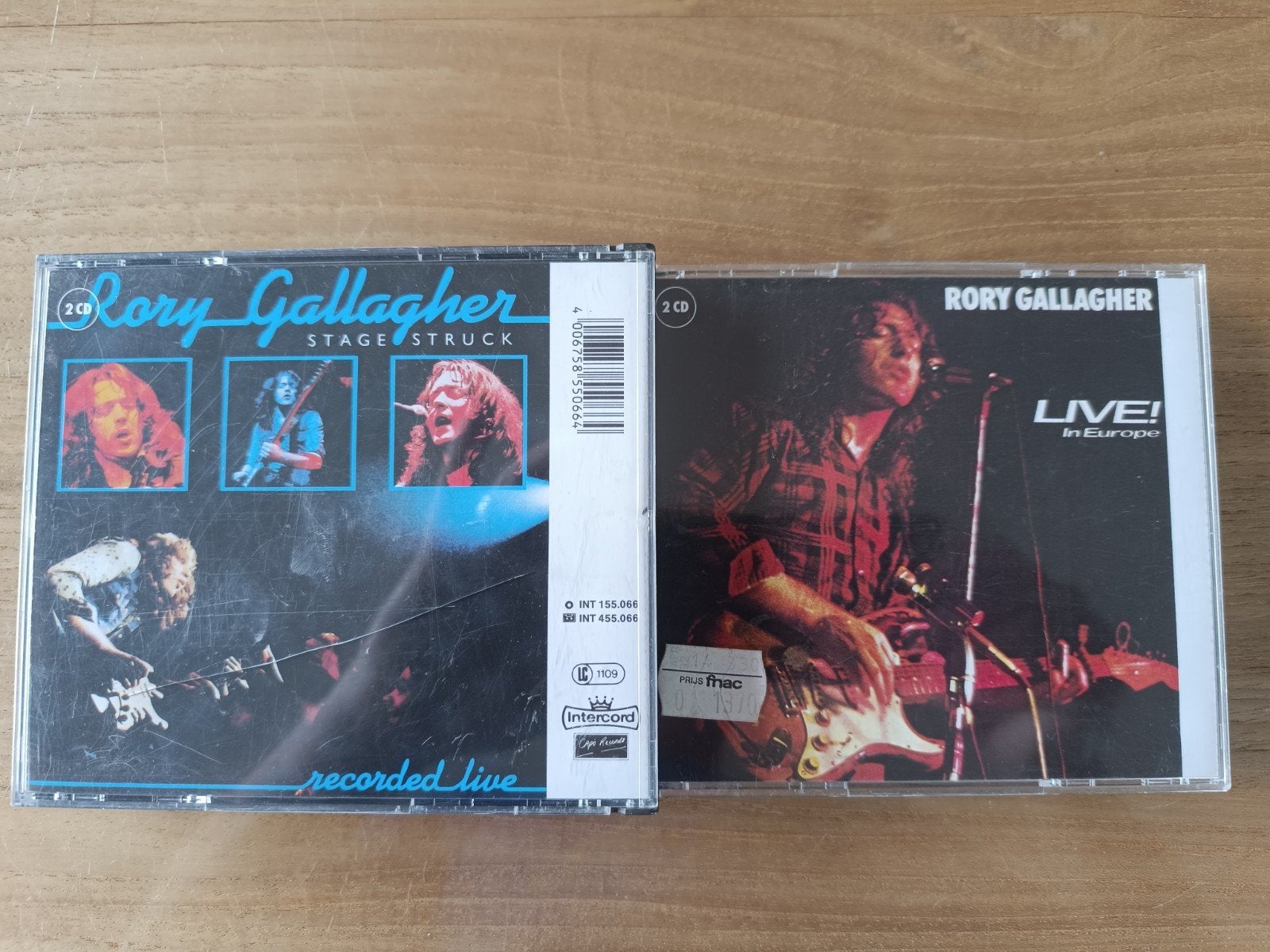 Rory Gallagher 2cd Live in Europe en Stage Struck, Boxset, Bluesrock, Inclusief boekje, Ophalen of Verzenden