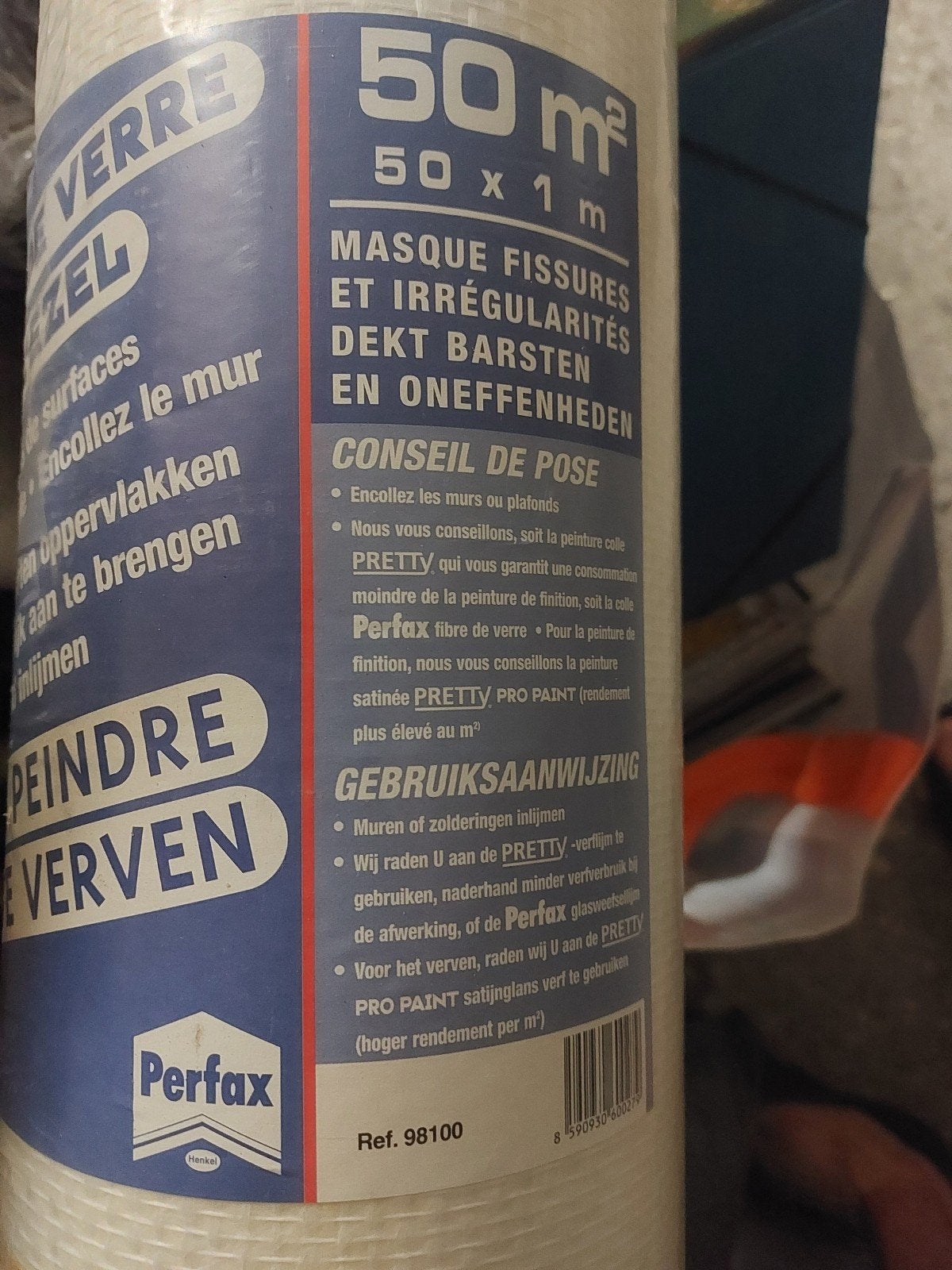glasvezel behang 50x1m, Doe-het-zelf en Bouw, Isolatie en Afdichting, Ophalen, Zo goed als nieuw