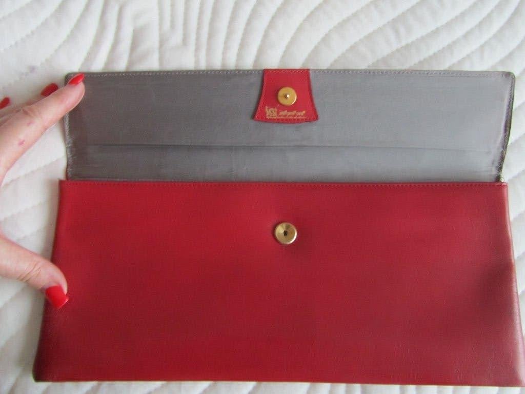 DELVAUX Sac pochette rouge vintage siglé, Envoi, Rouge