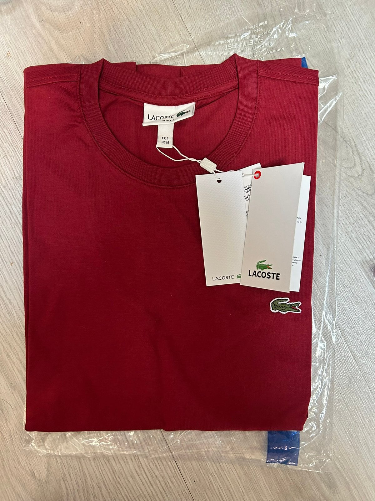 Teeshirt Lacoste, Kleding | Heren, Verzenden, Nieuw, Maat 48/50 (M), Rood