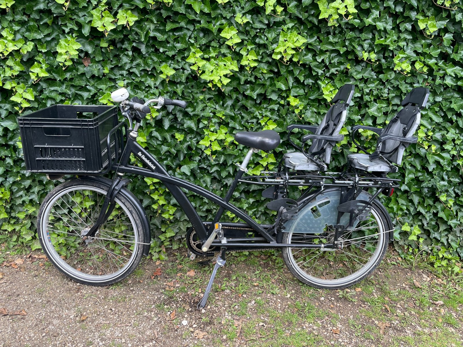 Tweelingfiets fietsfabriek (niet-elektrische) longtail fiets, 2 zitjes, Gebruikt, Mandje, Ophalen