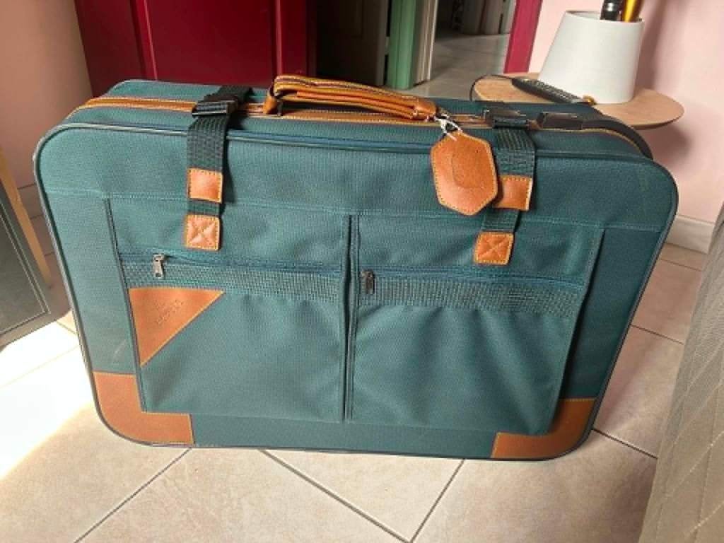 Grande valise vert et marron tissu imperméable IMPEC, Enlèvement, Comme neuf, Autres matériaux