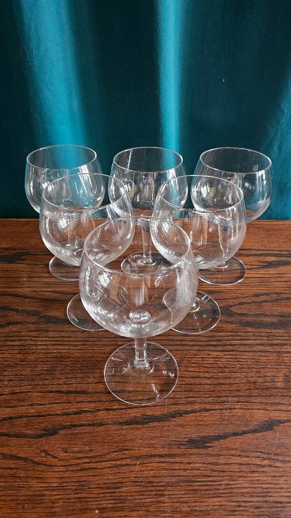 Lot de 6 grands verres ballon vintage en cristal, Enlèvement