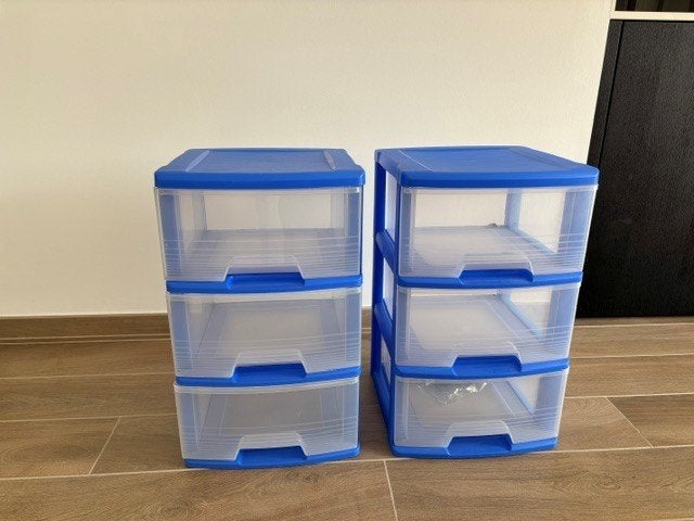 COMMODE EN PLASTIQUE, 3 ou 4 tiroirs, 25 à 50 cm, Comme neuf, Synthétique
