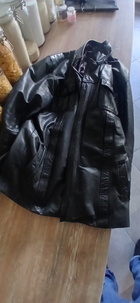 veste en cuir homme 1m85 100 kg, Vêtements | Hommes, Vestes | Hiver, Enlèvement, Porté, Taille 56/58 (XL), Noir