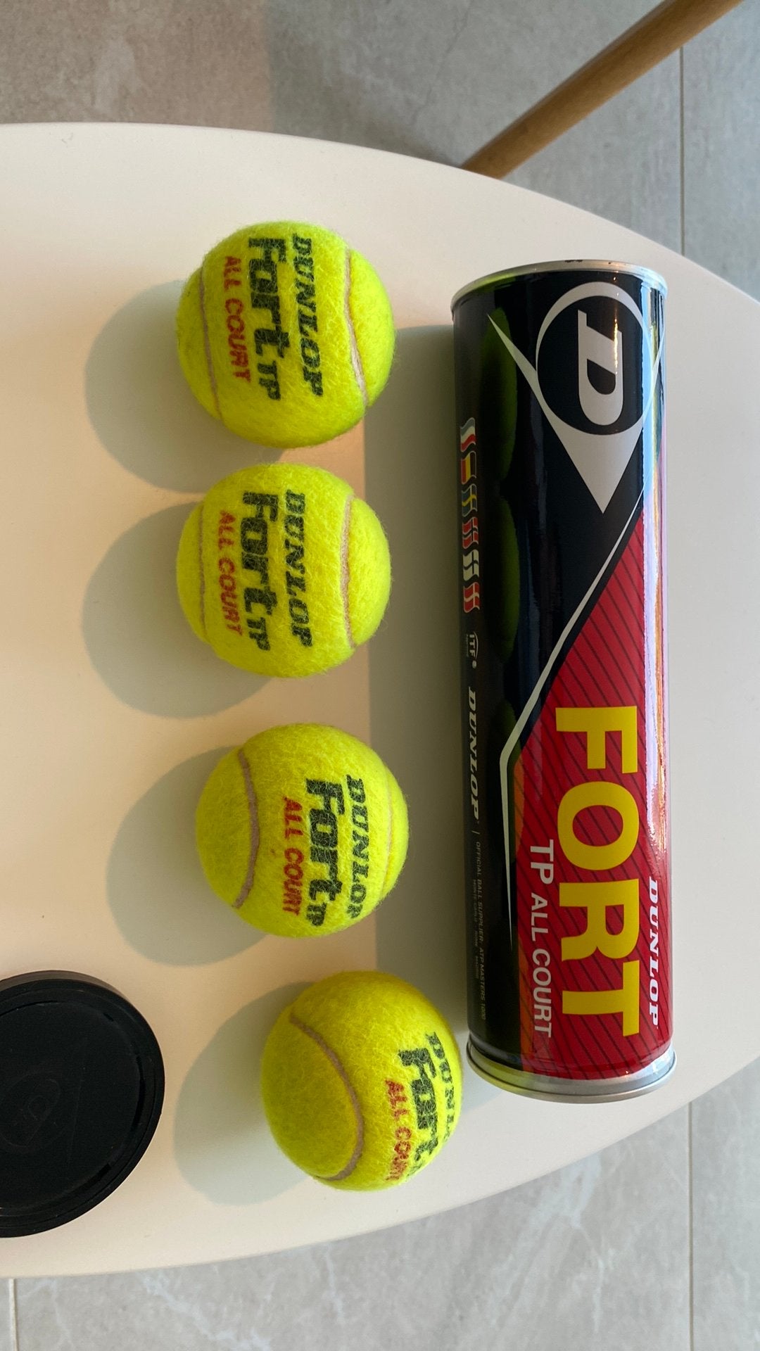 4 tennisballen Dunlop TP all court, Sport en Fitness, Tennis, Ophalen, Zo goed als nieuw, Ballen, Dunlop