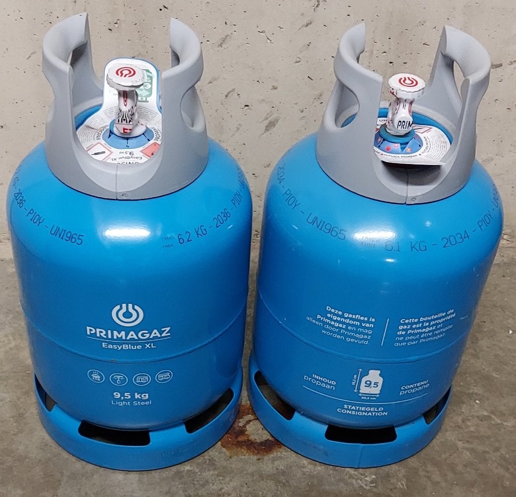gasflessen Easyblue 9.5kg verzegeld met waarborg inbegrepen, Caravans en Kamperen, Ophalen, Nieuw