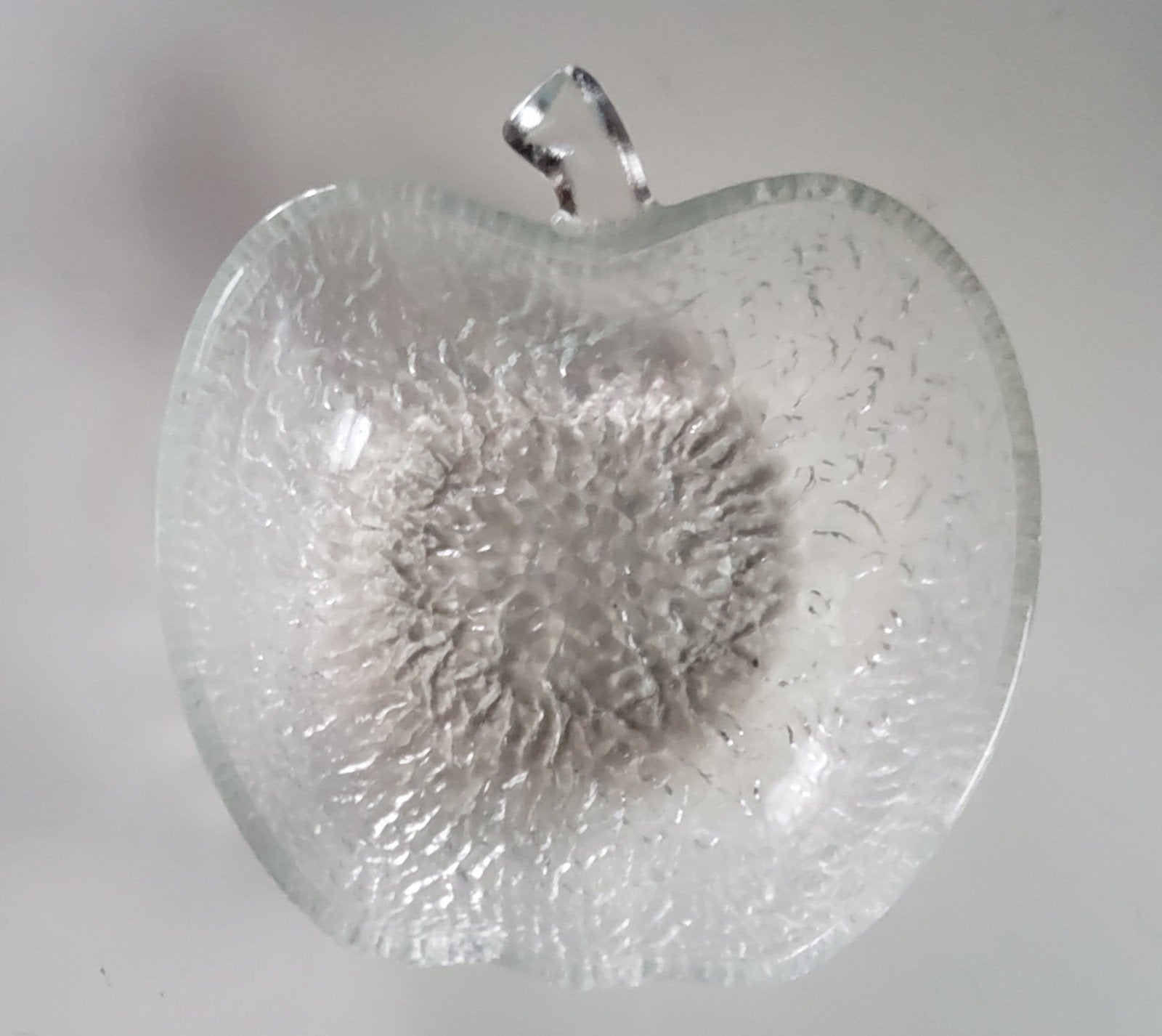 glazen fruitschaal in de vorm van een appel, Ophalen, Schaal, Geribbeld, Glas