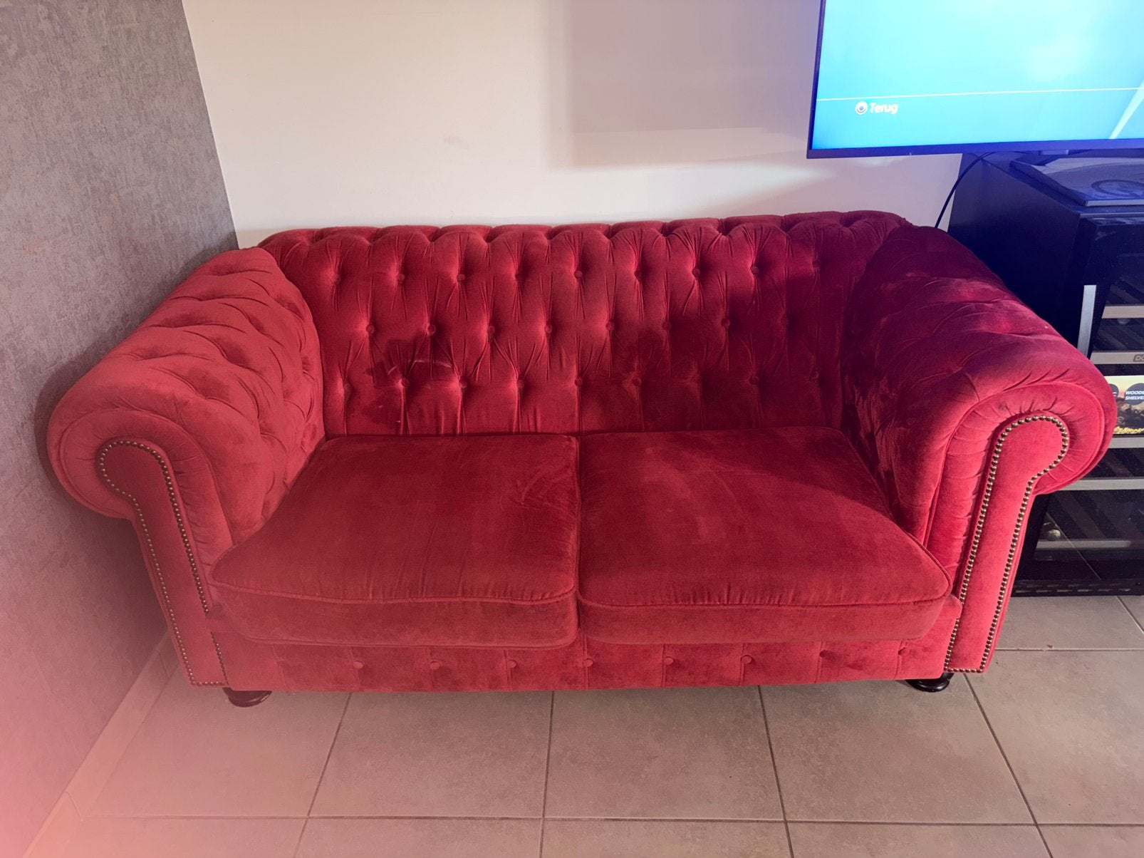 Chesterfield bankstel zetel, Ophalen, Gebruikt, 150 tot 200 cm, Chesterfield